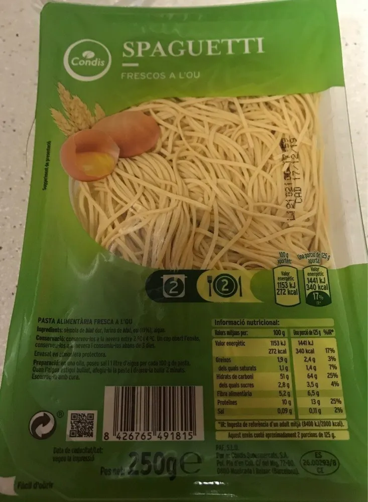Spaguetti frescos