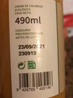 Crema de calabaza ecológica