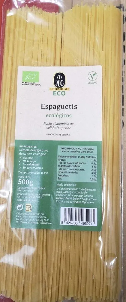 Espaguetis ecológicos