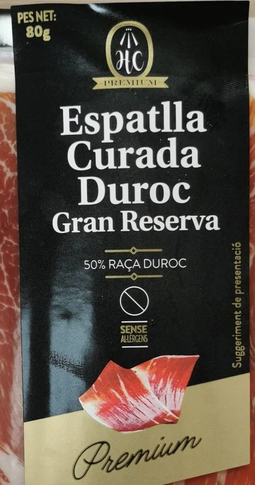 Espatlla curada gran reserva duroc
