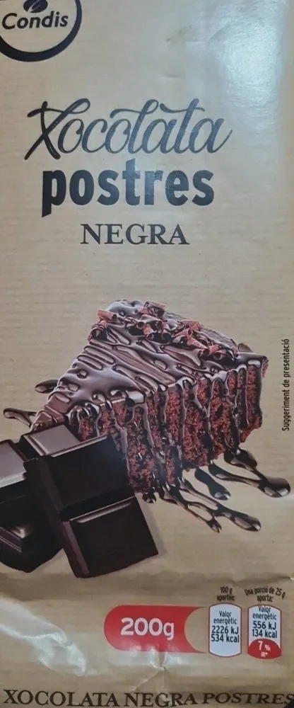 Xocolata postres negra