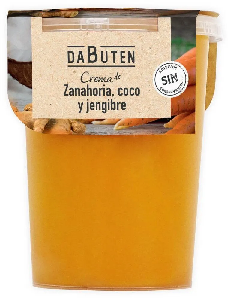 Crema de zanahoria, coco y jengibre