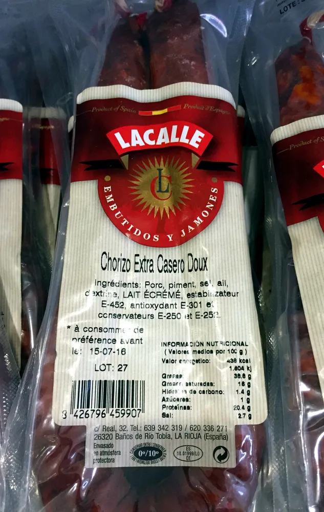 Chorizo Extra Casero Doux