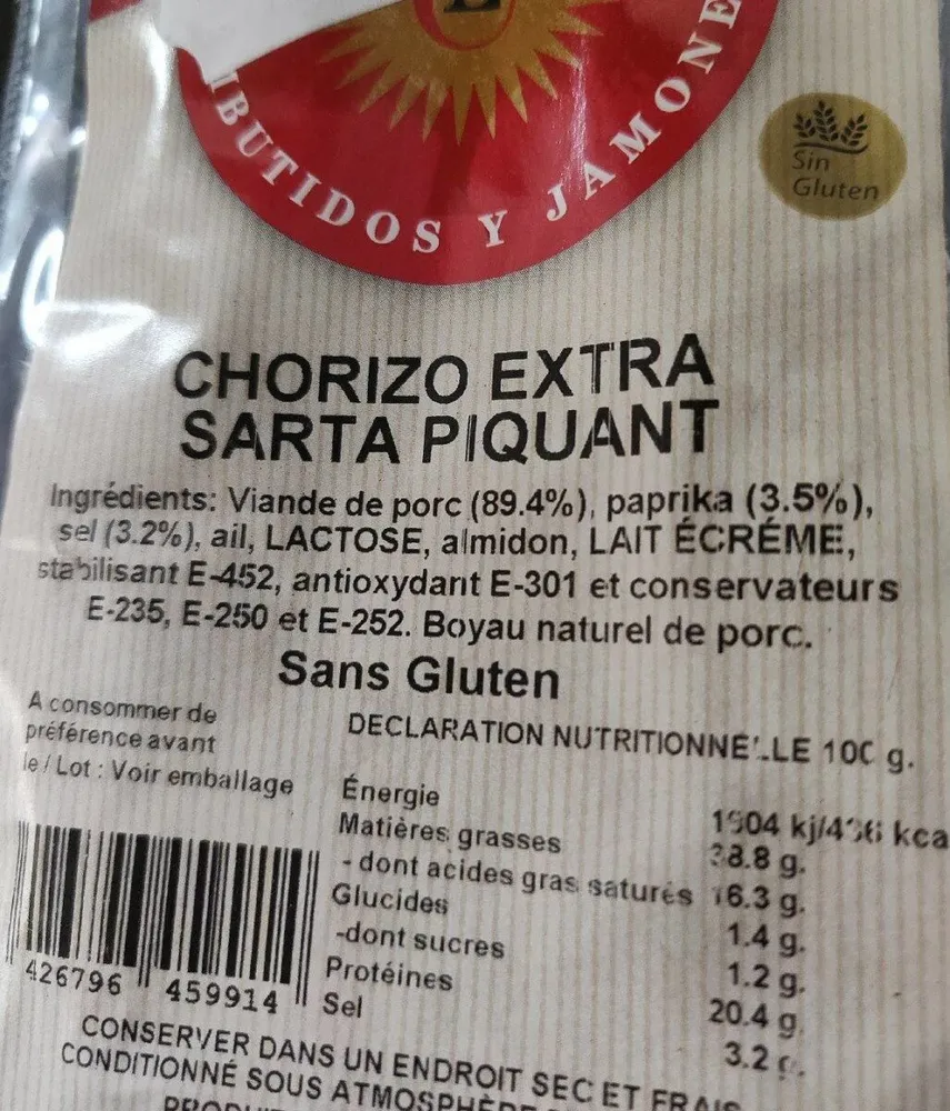 Chorizo extra sarta piquant