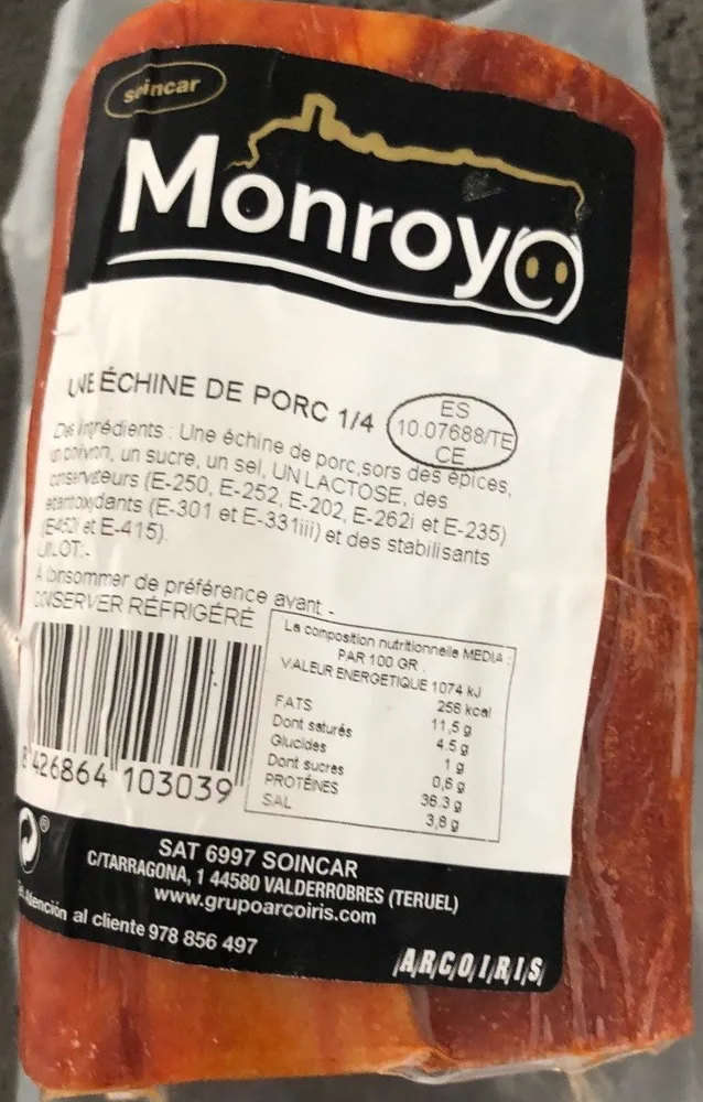 Echine de porc 1/4