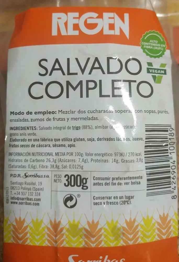 Salvado integral de trigo