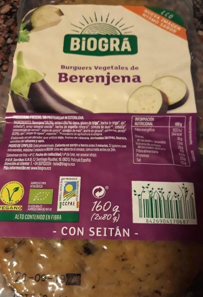 BURGUERS VEGETALES DE BERENJENA