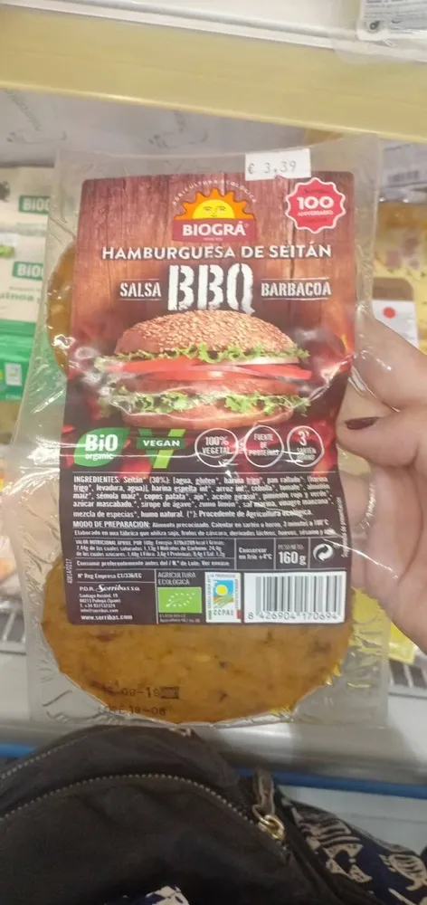 Hamburguesa de Seitán con salsa Barbacoa