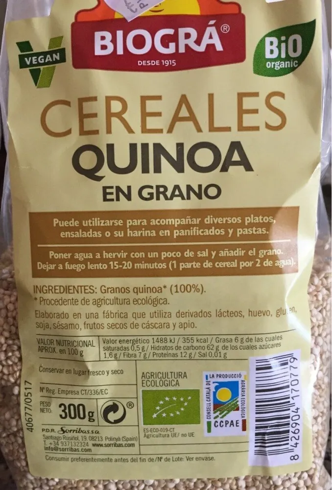 Cereales quinoa en grano