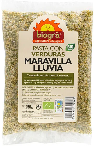 Pasta con verduras Maravilla Lluvia