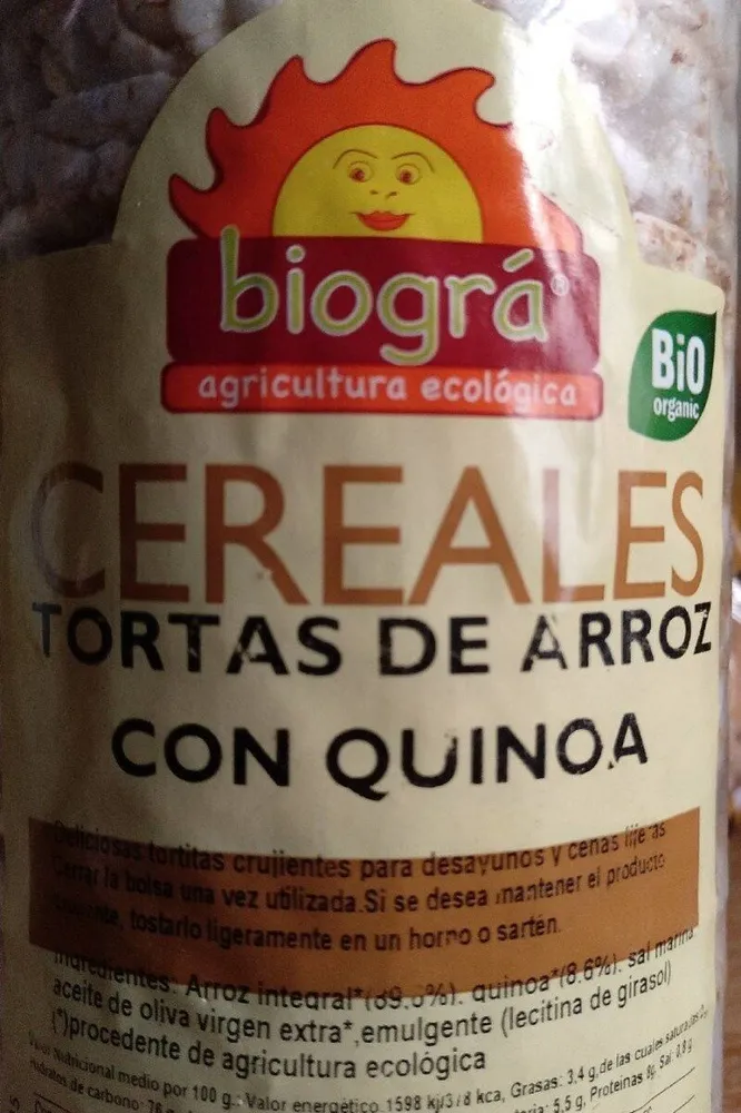 Tortas de arroz con quinoa
