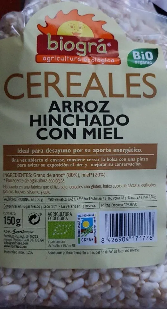 Arroz Hinchado Miel Bio