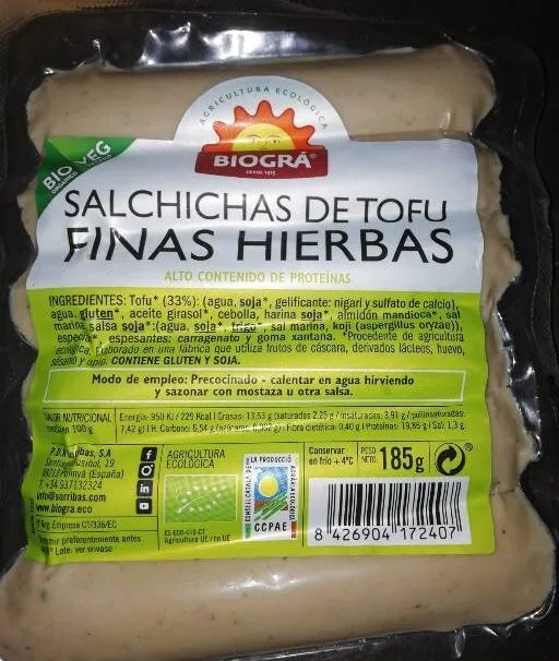 Salchichas de Tofu, Finas Hierbas