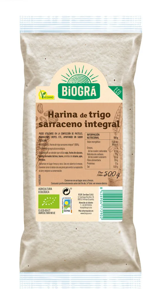 Harina integral de trigo sarraceno