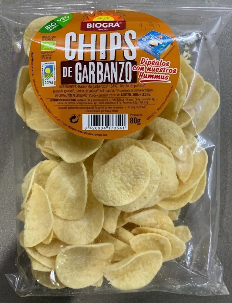 Chips de garbanzo