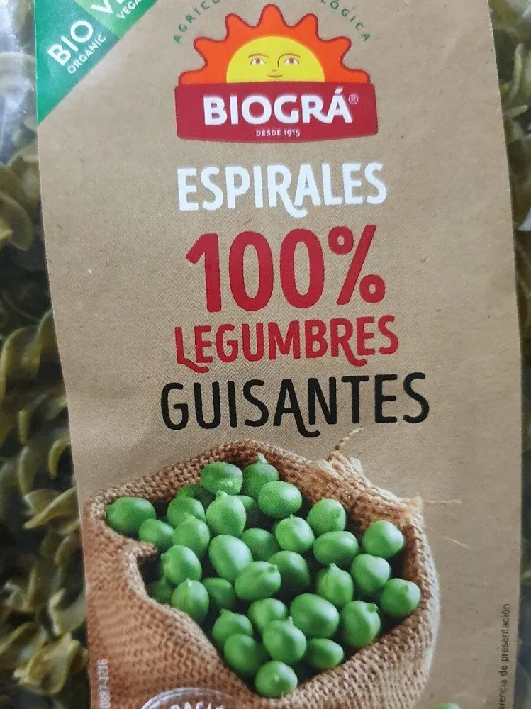 Espirales 100% legumbres guisantes
