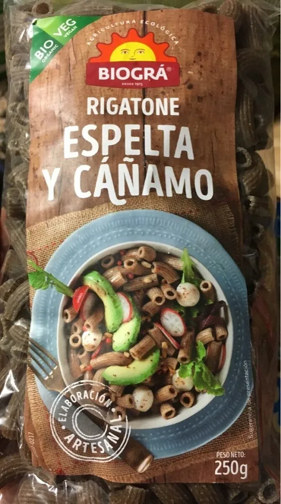 Rigatone espelta y cañamo