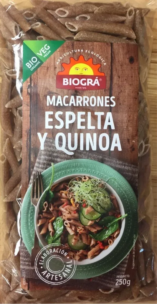 Macarrones Espelta y Quinoa