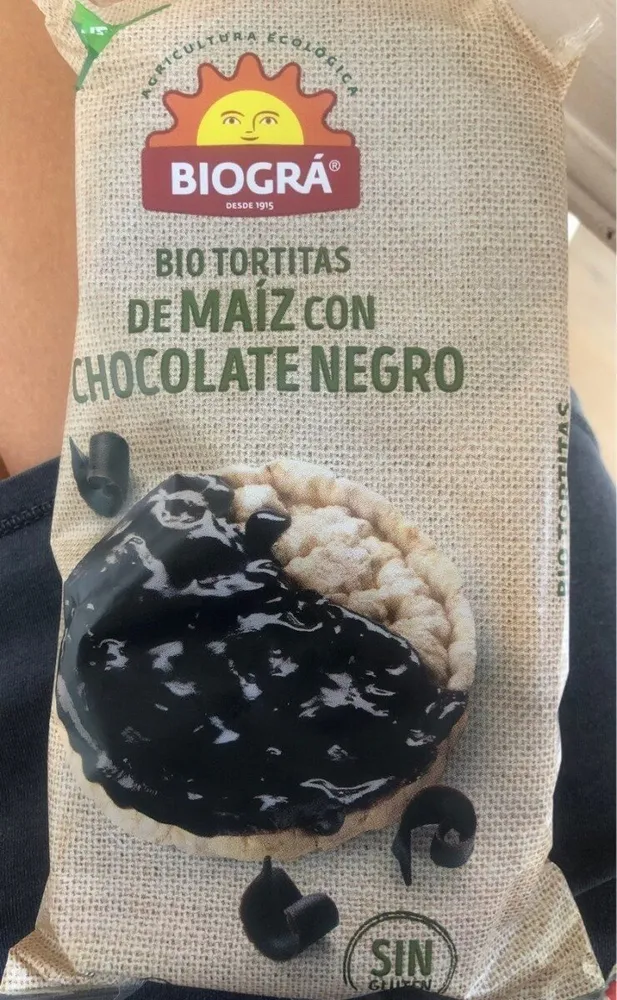 Bio tortitas de maiz con chocolate negro