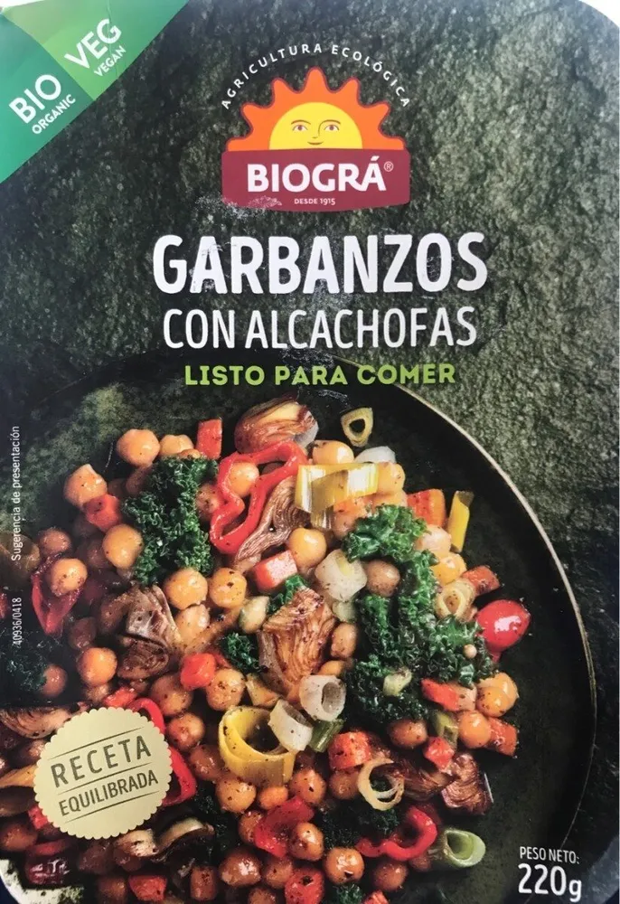 Garbanzos con alcachofas