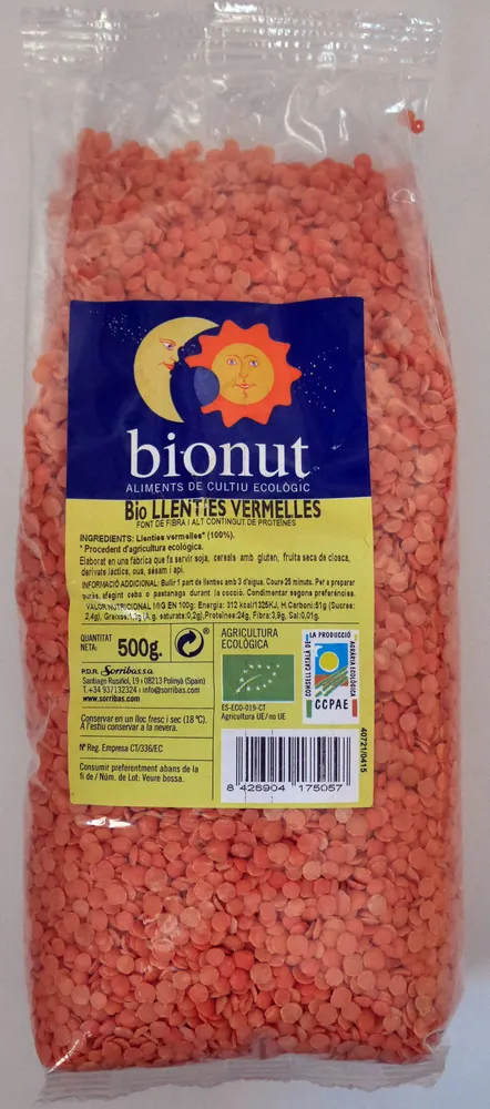 Bio llenties vermelles