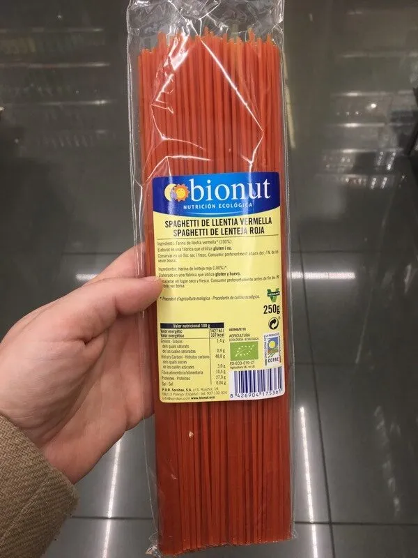 spaghetti lenteja roja
