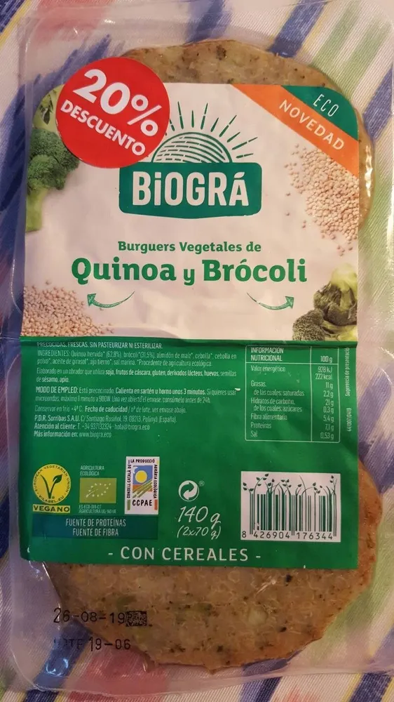 Burguers Vegetales de quinoa y brócoli