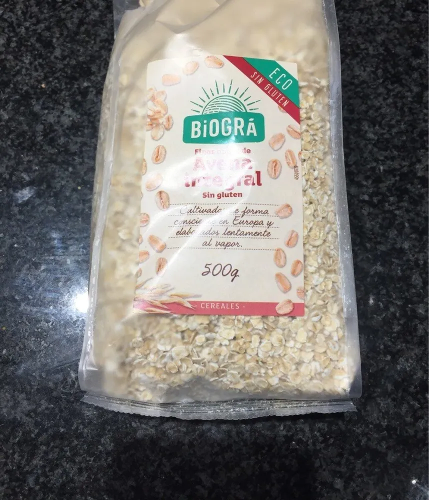 Finos copos de avena integral sin gluten