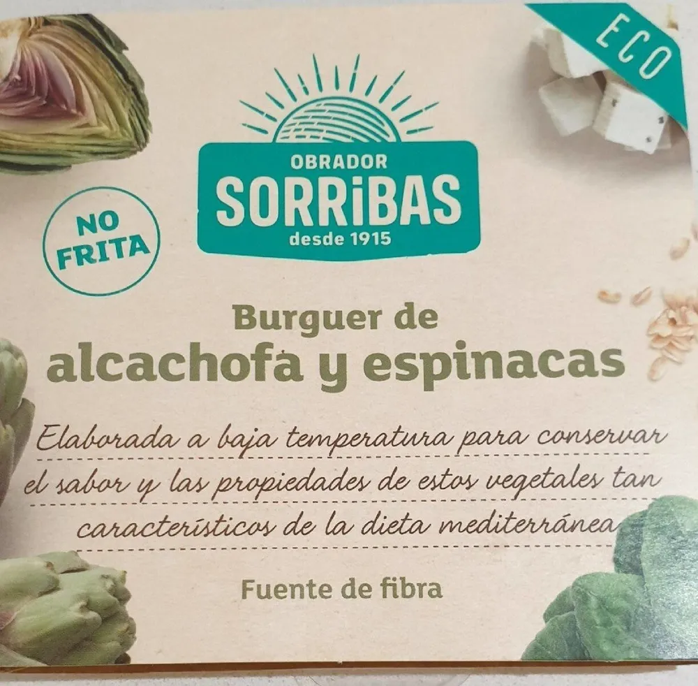 Burguer de alcachofa y espinacas