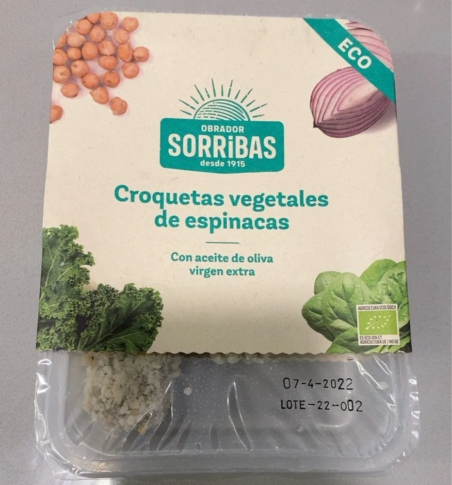 Croquetas vegetales de espinacas
