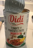 Tomate y pimiento frito con atun