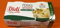 Peras mitades en almíbar ligero