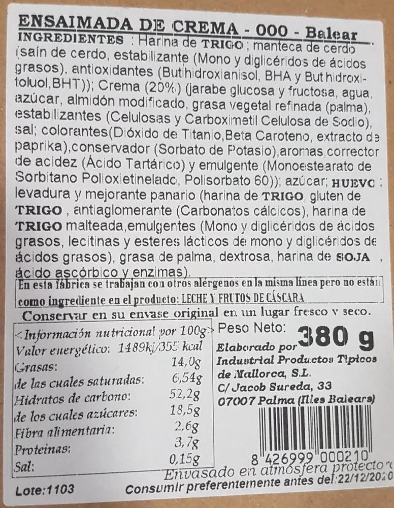 Ensaimada de crema