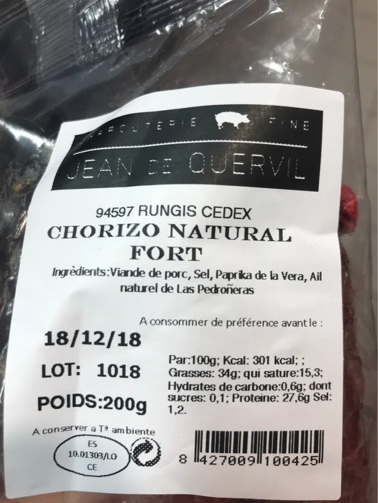 Chorizo Naturel Fort