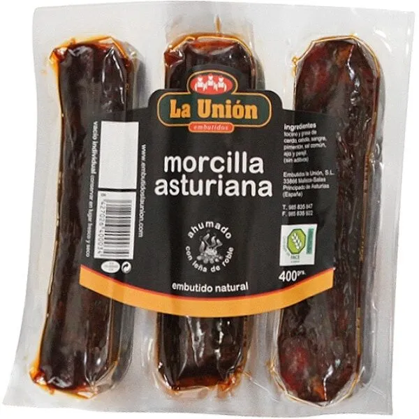 Morcilla ahumada con leña de roble