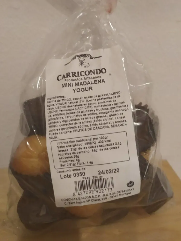 Carriondo mini madalenes yogurt