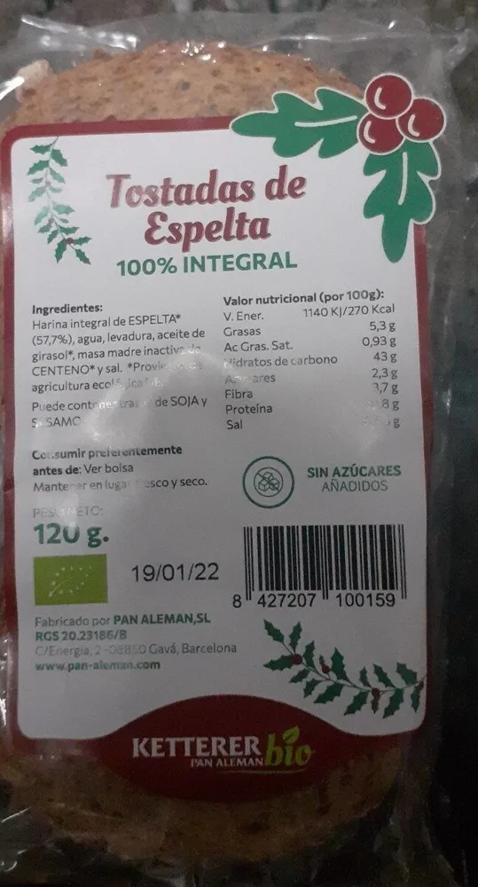 Tostadas de espelta