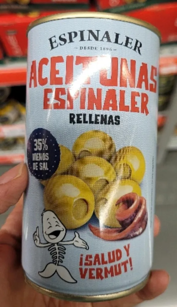Aceitunas Espinaler rellenas 35% menos de sal