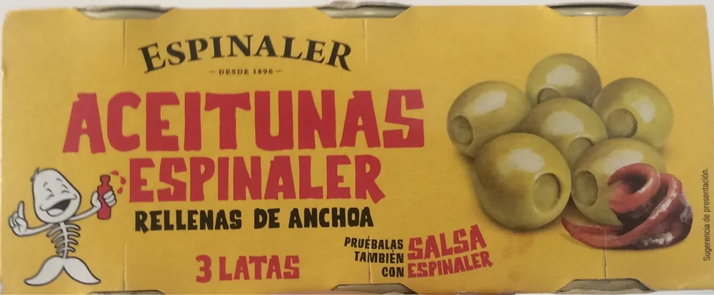 Aceitunas Rellenas De Anchoa Espinaler 3X50GR