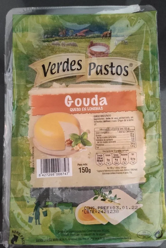 Queso gouda en lonchas
