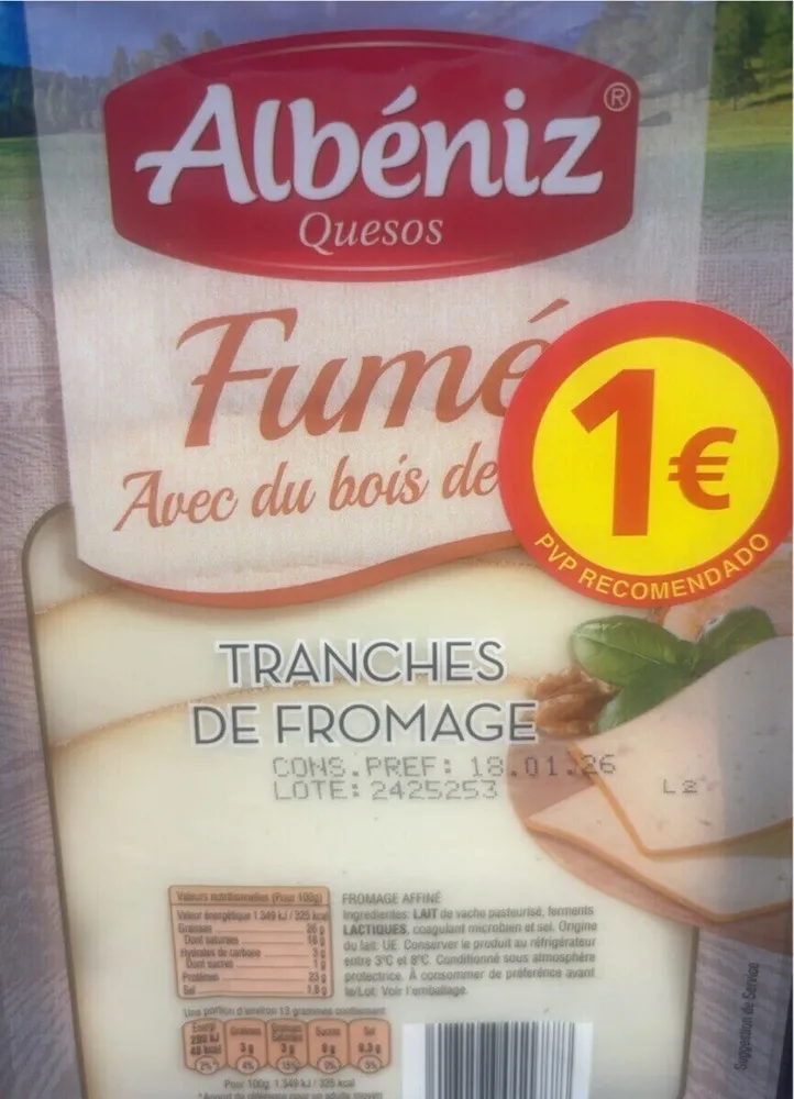 Tranches de fromage fumé