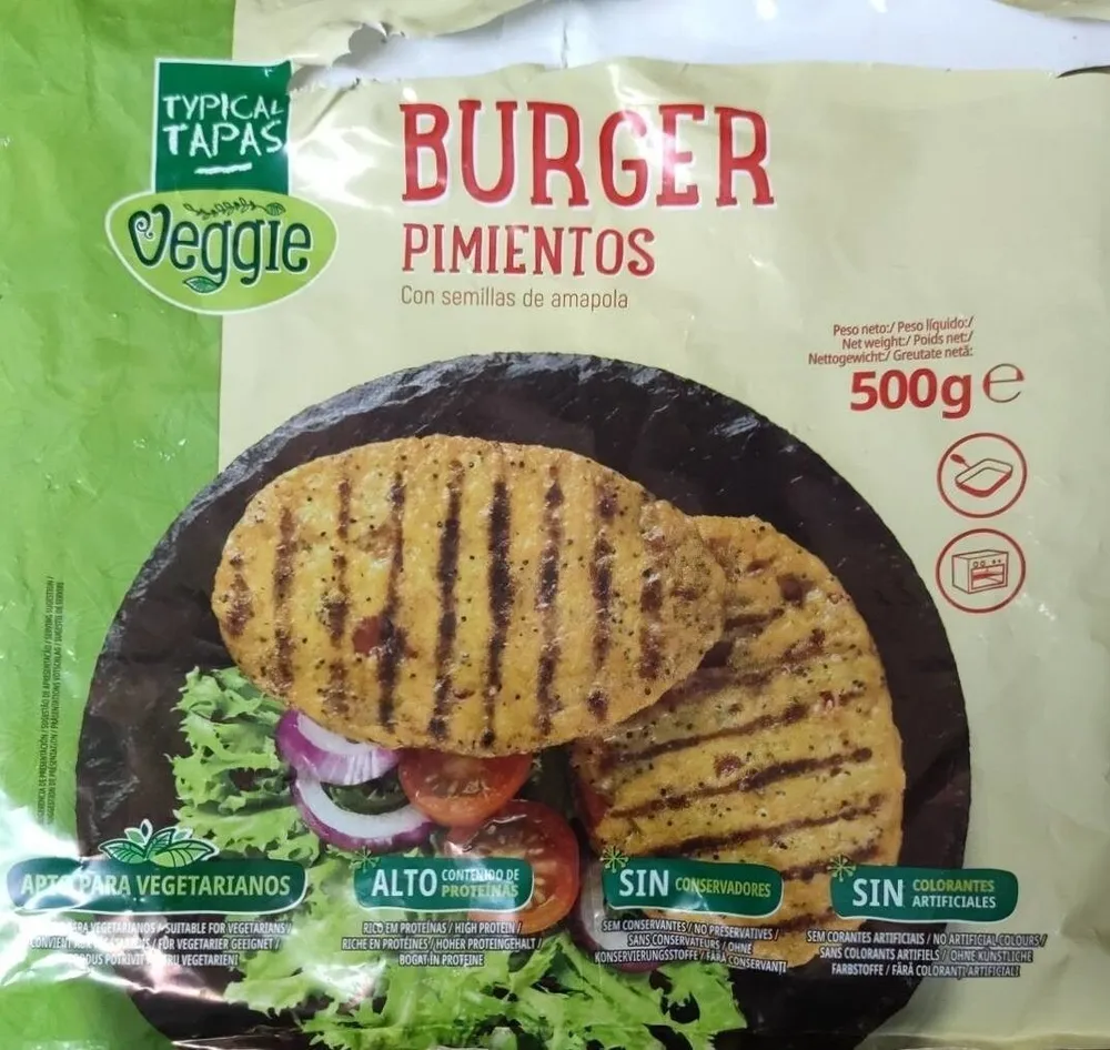 Burger Pimientos con semillas de amapola