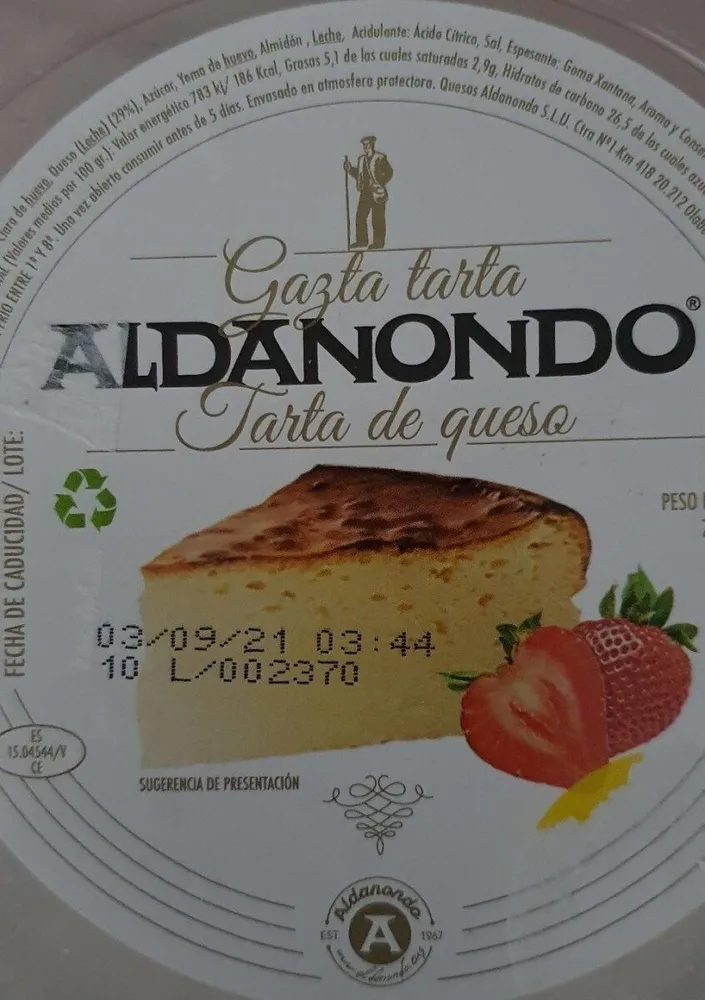 Tarta de Queso Aldanondo