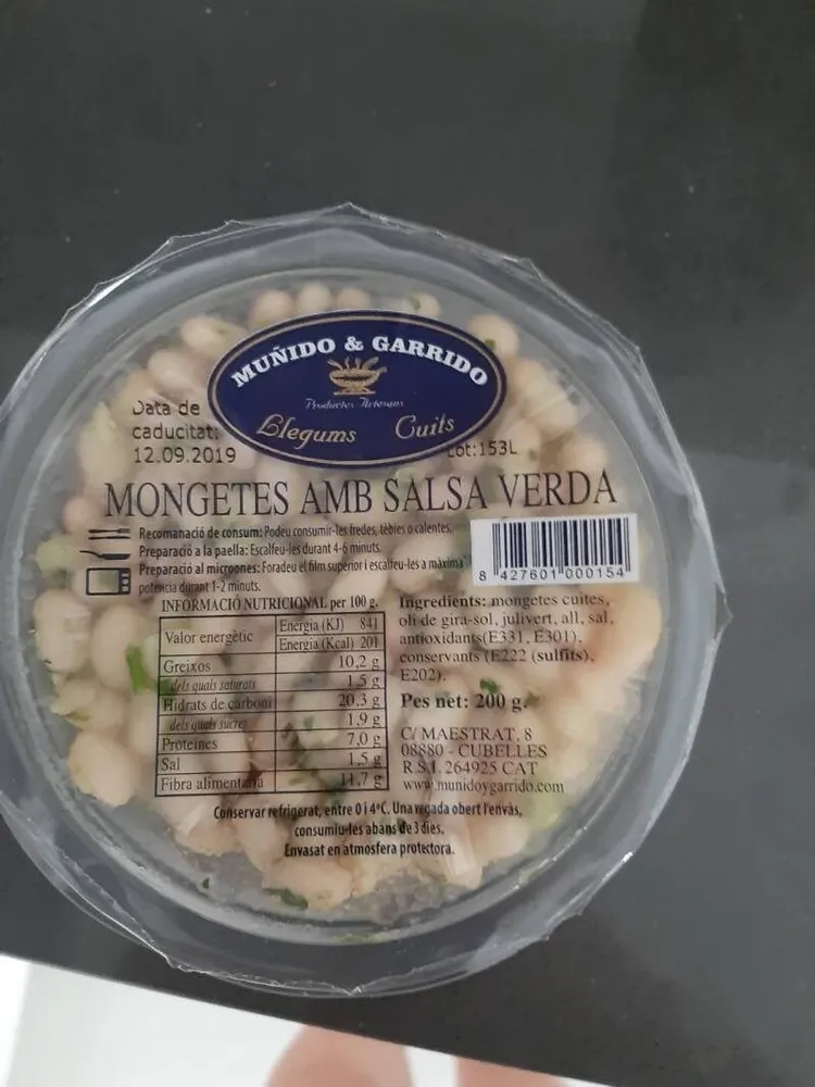 Judías michigan con salsa verde