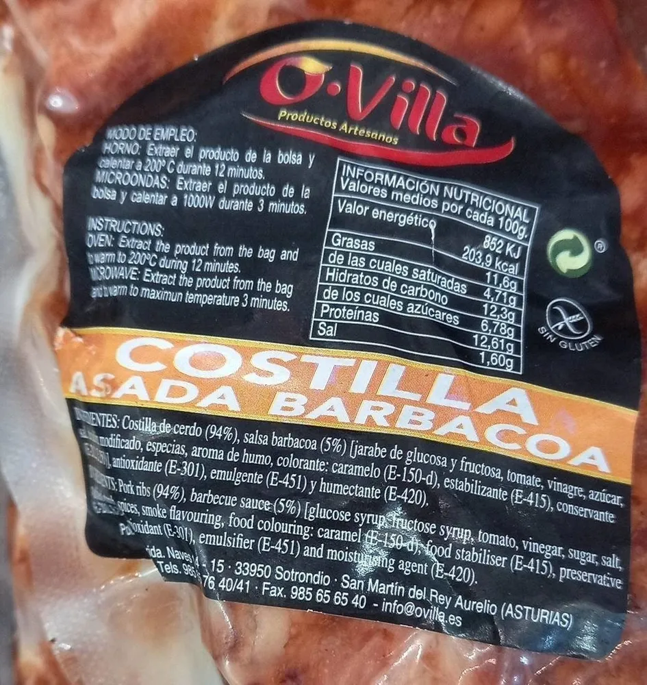 Costilla asada barbacoa