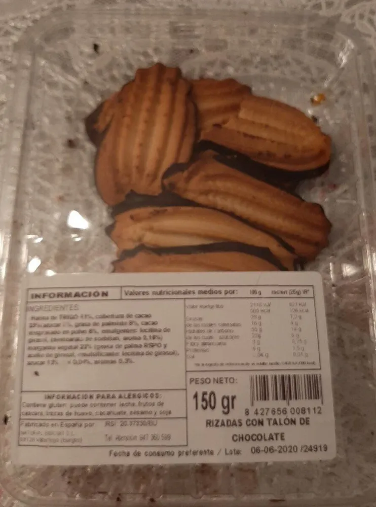 Rizadas con talón de chocolate