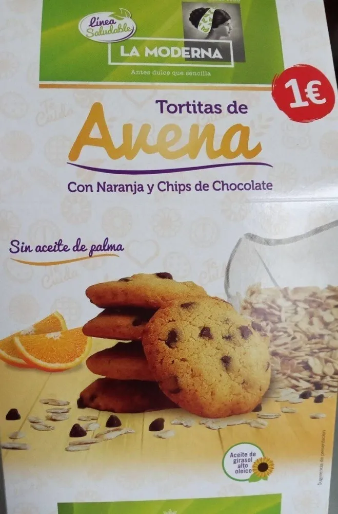 Tortitas de avena con naranja y chips de chocolate