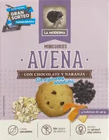 Minicookies de avena con chocolate y naranja