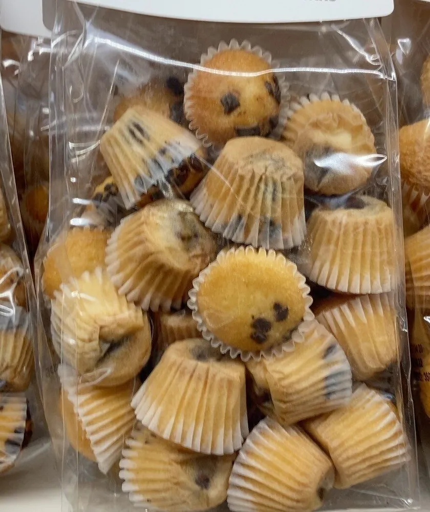Mini magdalenas con pepitas de cacao