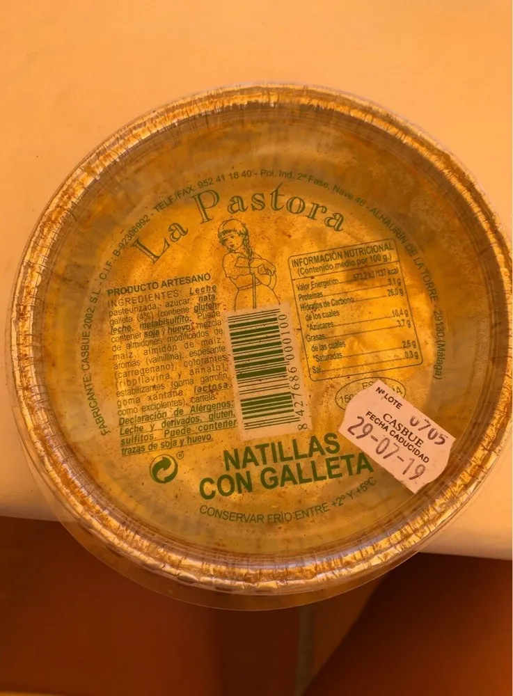 Natillas con galleta